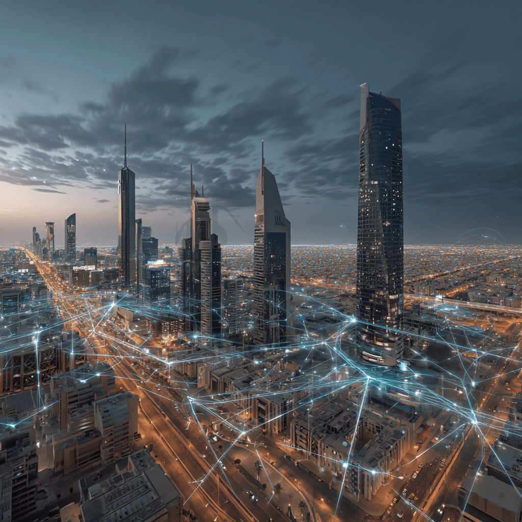 Panoramic skyline of a modern Arabian city